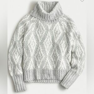 J.Crew Chunky Knit Alpaca Turtleneck Sweater in Fair Isle Diamonds
